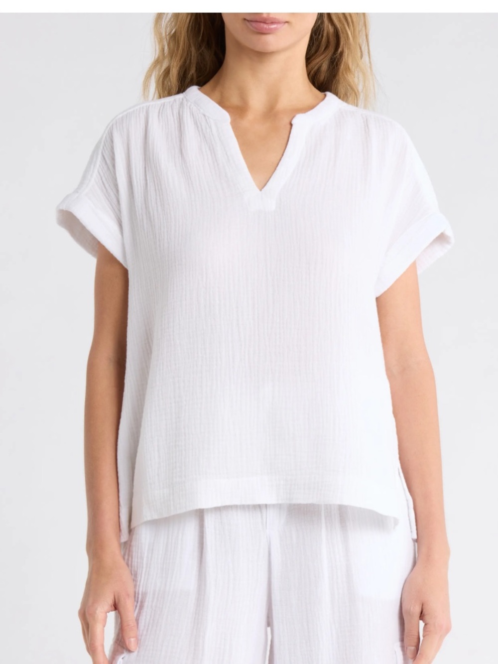 Splendid saint tropez gauze top white XS
